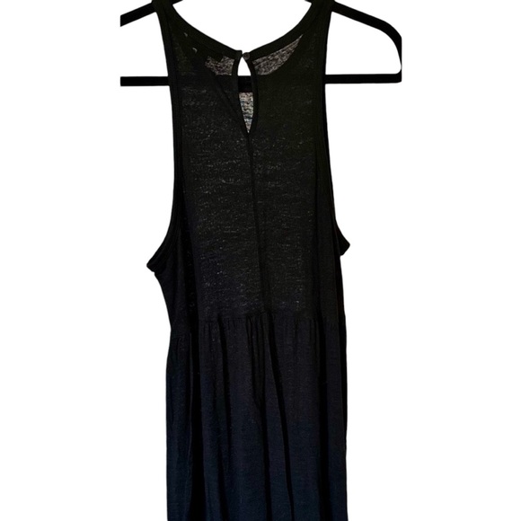 J.Crew 100% Linen Jersey Knit Midi Tank Dress ⚫️ Black Size Large - Picture 5 of 6